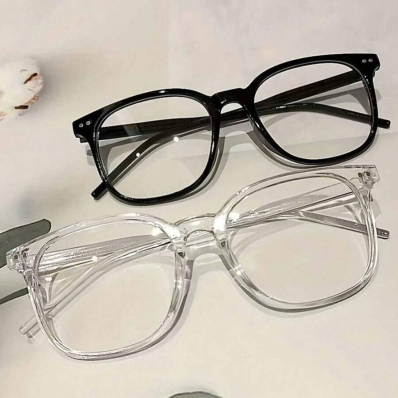 Gaming Glasses Blue - 1/2組のスクエアフレームメガネ。ブルーライトカット機能付きで、男女問わず、スマートフォンにも対応。