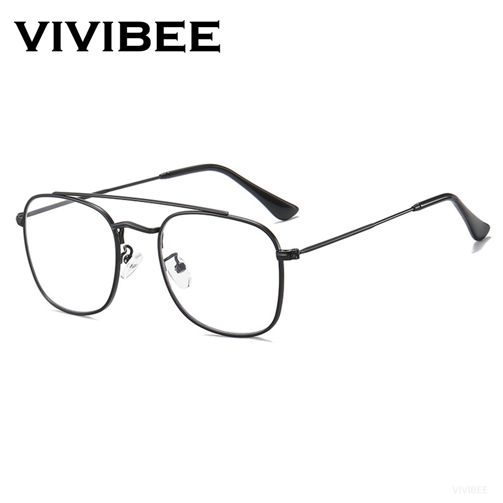 VIVIBEE レトロ航空ブルーライトブロックメガネ男性メタ - Gaming Glasses Blue のレビューと価格