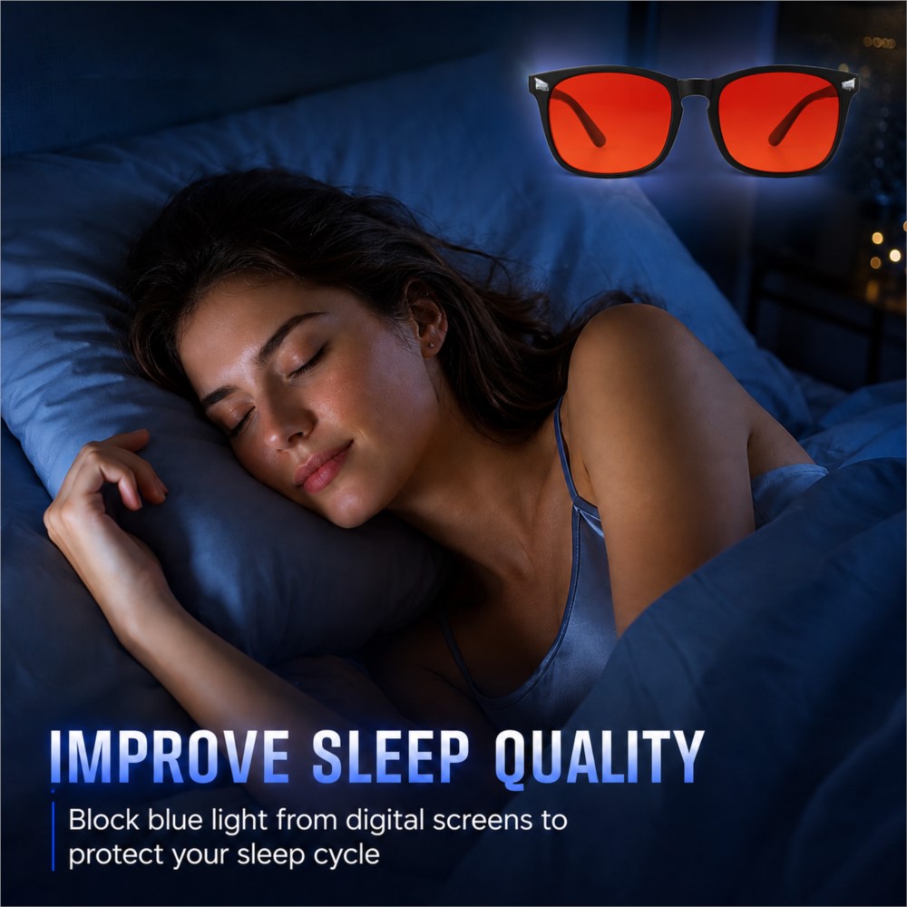 高度なブルーライトカットゲーミングメガネ 赤レンズ 睡眠の質 - Gaming Glasses Blue のレビューと価格