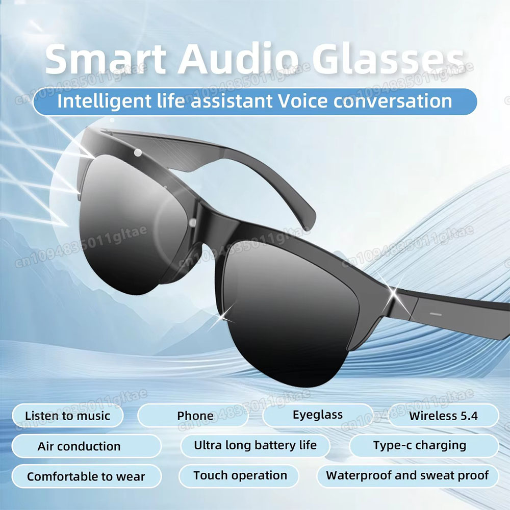 新型カメラ制御スマートグラス2026ミュージックサングラスヘ - Gaming Glasses Blue のレビューと価格